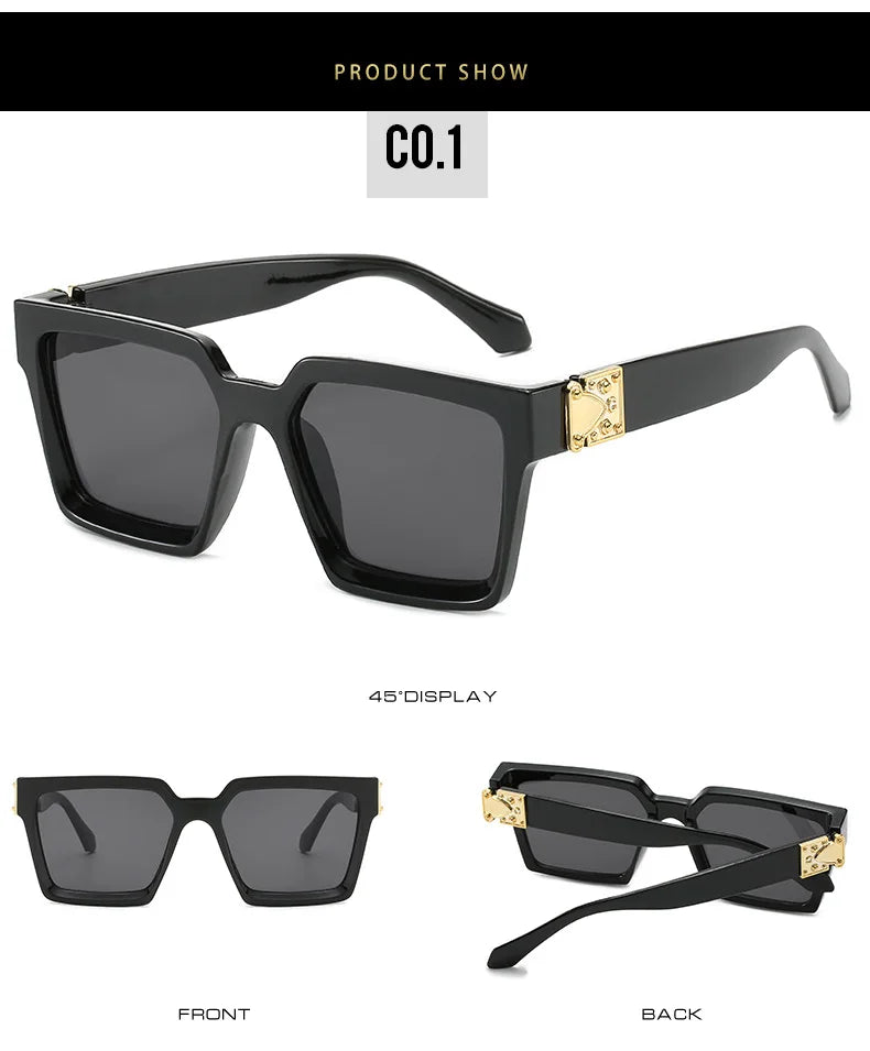 Square Sunglasses Men Luxury Brand Designer Men Eyeglasses Luxury Retro High Quality UV400 Gafas De Sol Hombre