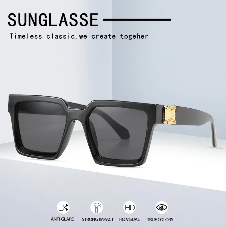 Square Sunglasses Men Luxury Brand Designer Men Eyeglasses Luxury Retro High Quality UV400 Gafas De Sol Hombre