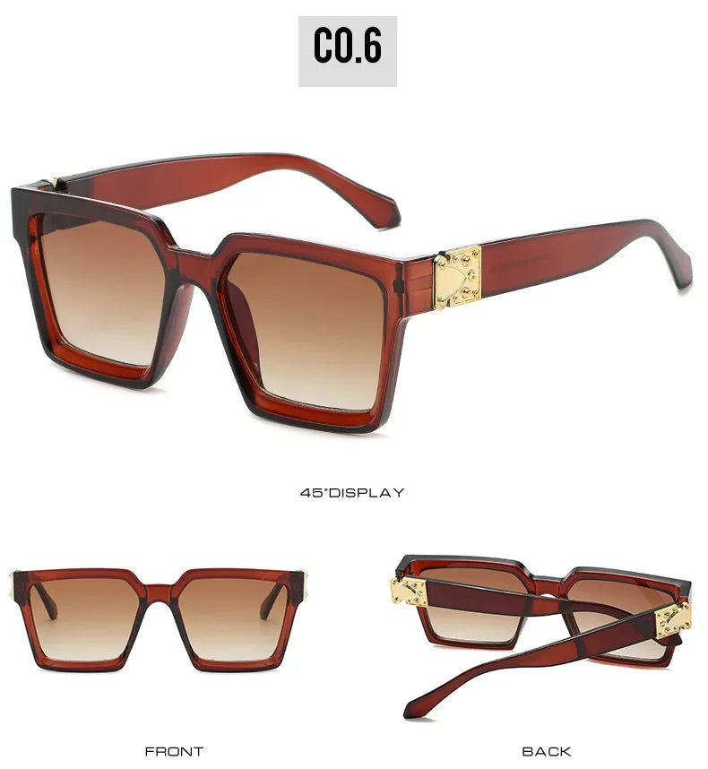 Square Sunglasses Men Luxury Brand Designer Men Eyeglasses Luxury Retro High Quality UV400 Gafas De Sol Hombre